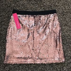 Rose gold sequin skirt